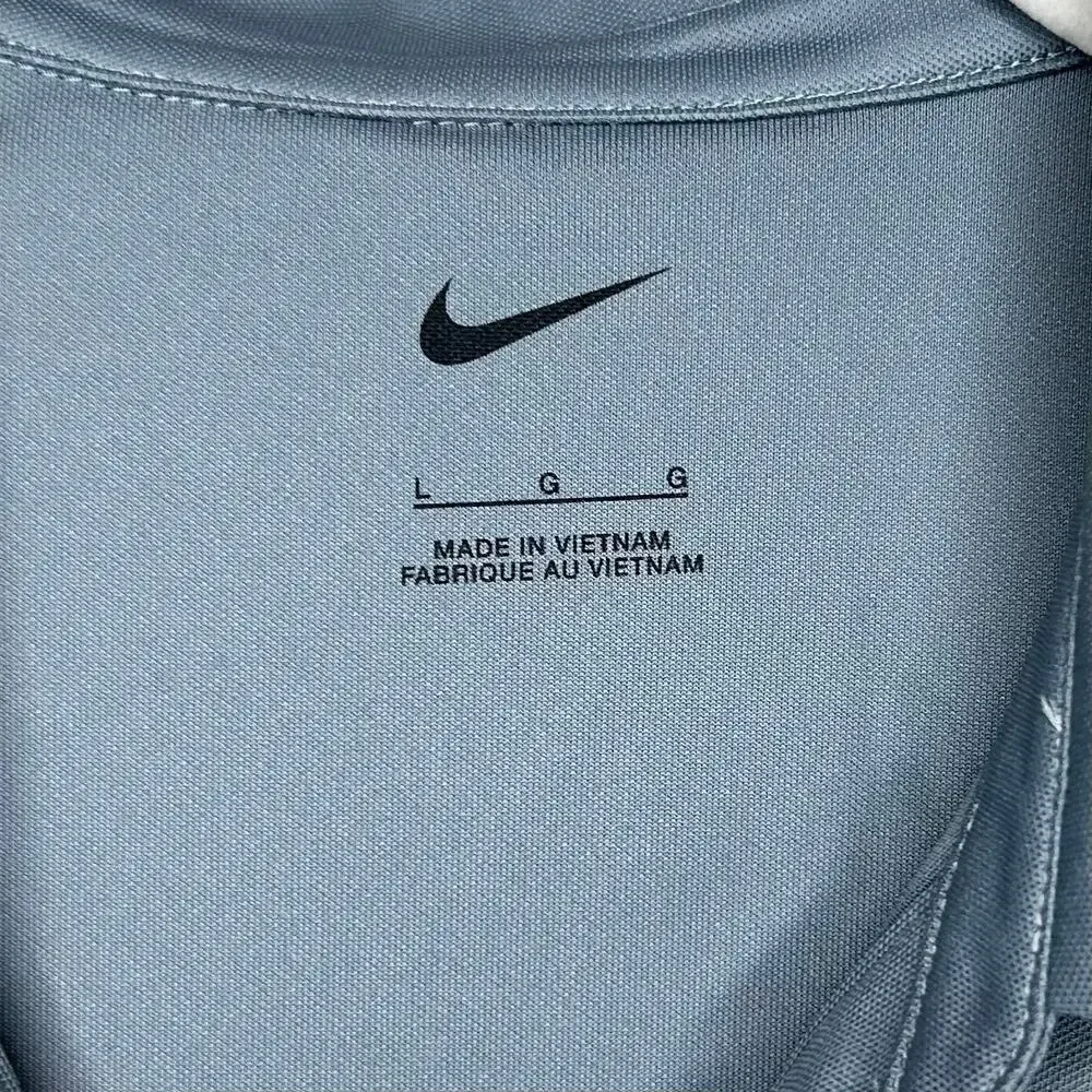 NWT Nike Ladies Dri-FIT Micro Pique 2.0 Polo Shirt Size L Saratoga Blue Streaks